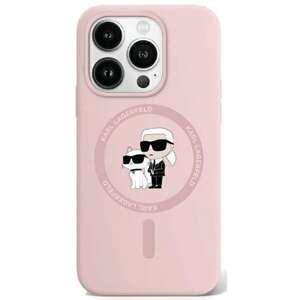 Etui Karl Lagerfeld KLHMP15LSCMKCRHP iPhone 15 Pro 6.1" różowy/pink hardcase Silicone Karl & Choupette MagSafe