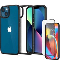 Etui iPhone 13 Spigen Ultra Hybrid Matte Black Case + Szkło Hartowane Full Cover Spigen