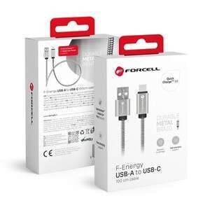 FORCELL F-ENERGY Metal C234 kabel USB A do Typ C QC3.0 2,4A 12W 1 m srebrny