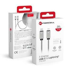 FORCELL F-ENERGY Metal C238 kabel Typ C do Lightning PD QC3.0 3A 27W 1 m srebrny