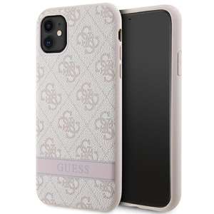 Guess GUHCN61P4SNP iPhone 11 / Xr różowy/pink hardcase 4G Stripe