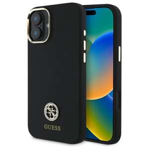 Guess GUHCP16SM4DGPK iPhone 16 6.1"       czarny/black hardcase Silicone Logo Strass 4G