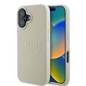 Guess GUHMP16SPGHSMME iPhone 16 6.1" beżowy/beige hardcase Grained Ring MagSafe