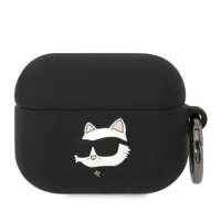 Karl Lagerfeld KLAPRUNCHK AirPods Pro cover czarny/black Silicone Choupette Head 3D