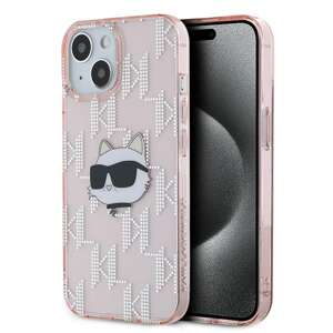 Karl Lagerfeld KLHCP15SHKLPCHP iPhone 15 / 14 / 13 6.1" różowy/pink hardcase IML Choupette Head & Monogram