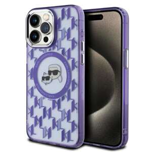 Karl Lagerfeld KLHMP15LHMCKMHU iPhone 15 Pro 6.1" fioletowy/purple IML Monogram Karl&Choupette Head MagSafe