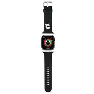 Karl Lagerfeld Pasek KLAWMSLKNK Apple Watch 38/40/41mm czarny/black strap 3D Rubber Karl Head