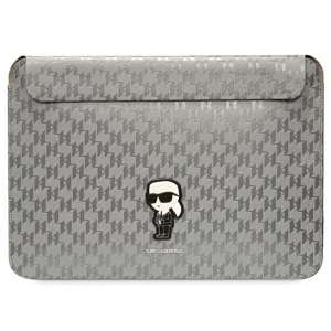 Karl Lagerfeld Sleeve KLCS14SAKHPKG 14" srebrny/silver Saffiano Monogram Ikonik