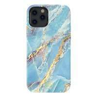 Kingxbar Marble Series eleganckie etui pokrowiec z nadrukiem marmur iPhone 12 mini niebieski