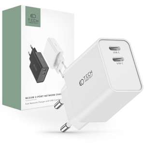 ŁADOWARKA TECH-PROTECT C35W 2-PORT NETWORK CHARGER PD35W WHITE