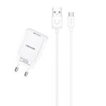 Ładowarka Sieciowa USAMS 1xUSB Kabel MicroUSB 1m 2,1A Fast Charging T21 T21OCMC01 Biały