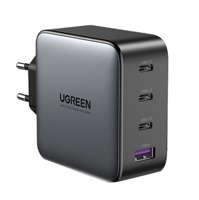 Ładowarka sieciowa UGREEN CD226, 3x USB-C, 1x USB-A, GaN, PD3.0, QC4+, 100W, Kabel 1.5m (szary)