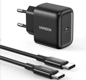 Ładowarka sieciowa UGREEN CD250, 25W, USB-C (czarny) + kabel USB-C do USB-C, 2m (czarny) 50581B