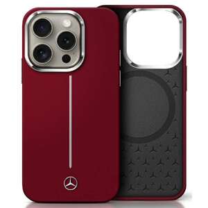 Mercedes MEHMP16X23SUMSR iPhone 16 Pro    Max 6.9" czerwony/red hardcase Silicone White Stripe MagSafe