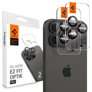 OSŁONA APARATU SPIGEN OPTIK PRO L-SERIES GLAS.TR ”EZ FIT” CAMERA PROTECTOR 2-PACK IPHONE 14 PRO / 14 PRO MAX / 15 PRO / PRO MAX / 16 PRO / 16 PRO MAX BLACK