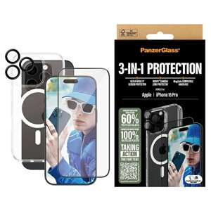 PanzerGlass Bundle 3in1 iPhone 16 Pro 6.3" D3O Hardcase + Screen Protector UWF+ Lens B1292+2862+1284