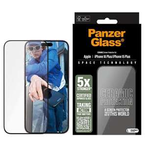 PanzerGlass Ceramic Screen Protector iPhone 16 Plus 6.7" Ultra-Wide Fit 2855