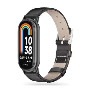 Pasek TECH-PROTECT LEATHERFIT XIAOMI SMART BAND 8 / 8 NFC BLACK