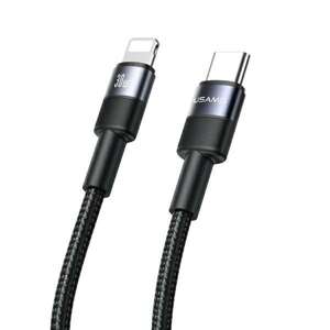 USAMS Kabel USB-C na Lightning 30W czarny/black 1,2m SJ729USBSG01 (US-SJ729)