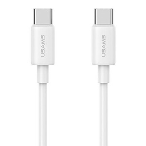 USAMS Kabel USB-C na USB-C 60W 1m Fast Charging YD Series biały/white SJ711USB02 (US-SJ711)