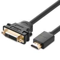 Ugreen kabel przewód adapter przejściówka DVI 24+5 pin (żeński) - HDMI (męski) 22 cm czarny (20136)