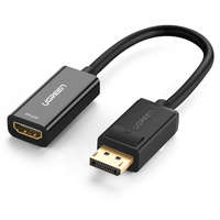 Ugreen przejściówka kabel przewód z DisplayPort (męski) na HDMI (żeński) (jednokierunkowy) 4K 30Hz 12bit czarny (40363)