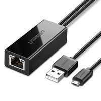 Ugreen zewnętrzna karta sieciowa micro USB 100Mbps do Chromecast 1m czarny (30985)