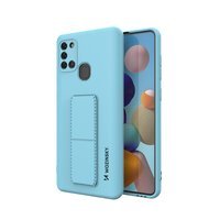 Wozinsky Kickstand Case silikonowe etui z podstawką etui Samsung Galaxy A21S ciemnoniebieskie