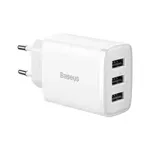 [PO ZWROCIE] Baseus Compact ładowarka sieciowa 3x USB 17W biały (CCXJ020102)