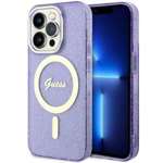 Etui Guess GUHMP14XHCMCGU iPhone 14 Pro Max 6.7" purpurowy/purple hardcase Glitter Gold MagSafe Case