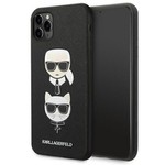 Etui KARL LAGERFELD Apple iPhone 11 Pro Max Saffiano Ikonik Karl&Choupette Head Czarny Hardcase