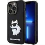 Etui Karl Lagerfeld KLHCP14L3DRKHNK iPhone 14 Pro 6.1" czarny/black hardcase Rubber Choupette 3D Case