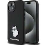 Etui Karl Lagerfeld KLHCP15SSMHCNPK iPhone 15 6.1" czarny/black Silicone Choupette Metal Pin Case