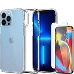 Etui Spigen iPhone 13 Pro Max Ultra Hybrid Crystal Przezroczyste Clear Case + Szkło Hartowane Spigen Glas.Tr Slim