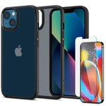 Etui iPhone 13 Spigen Ultra Hybrid Matte Frost Black Case + Szkło Hartowane Spigen Glas.tr Slim