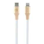 Guess GUCLLALRGDD kabel USB-C - Lightning 1.5m Fast Charging złoty/light gold Ebossed Logo