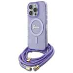 Guess GUHMP16LHCTSGNSU iPhone 16 Pro      6.3" fioletowy/purple hardcase Crossbody Cord Script MagSafe