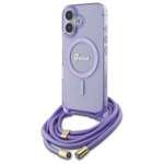 Guess GUHMP16SHCTSGNSU iPhone 16 6.1"     fioletowy/purple hardcase Crossbody Cord Script MagSafe