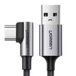 Kabel Ugreen US284 50942 USB-A (prosty) / USB-C (kątowy) 3A 2m - szary