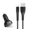 Ładowarka samochodowa USAMS 2xUSB Kabel USB Lightning Czarny