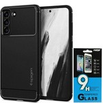 SPIGEN Galaxy S21 Fe Rugged Armor Matte Black + Szkło