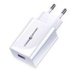 USAMS Ład. siec. 1xUSB T22 18W 3A QC3.0 + kabel USB-C 1m biały/white T48OCLN01