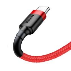 [PO ZWROCIE] Baseus Cafule Cable wytrzymały nylonowy kabel przewód USB / USB-C QC3.0 2A 2M czerwony (CATKLF-C09)