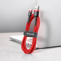 [PO ZWROCIE] Baseus Cafule Cable wytrzymały nylonowy kabel przewód USB / USB-C QC3.0 2A 2M czerwony (CATKLF-C09)