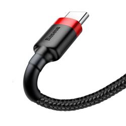 [PO ZWROCIE] Baseus Cafule Cable wytrzymały nylonowy kabel przewód USB / USB-C QC3.0 2A 3M czarno-czerwony (CATKLF-U91)