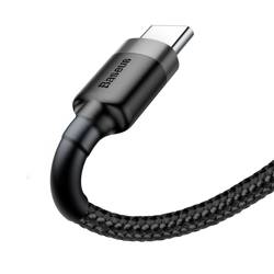 [PO ZWROCIE] Baseus Cafule Cable wytrzymały nylonowy kabel przewód USB / USB-C QC3.0 3A 1M czarno-szary (CATKLF-BG1)