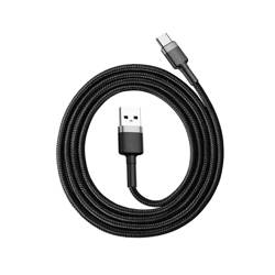 [PO ZWROCIE] Baseus Cafule Cable wytrzymały nylonowy kabel przewód USB / USB-C QC3.0 3A 1M czarno-szary (CATKLF-BG1)