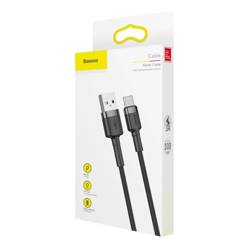 [PO ZWROCIE] Baseus Cafule Cable wytrzymały nylonowy kabel przewód USB / USB-C QC3.0 3A 1M czarno-szary (CATKLF-BG1)