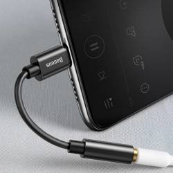 [PO ZWROCIE] Baseus L54 adapter do słuchawek przejściówka z USB-C na gniazdo audio jack 3.5mm DAC 24 bit 48 KHz czarny (CATL54-01)