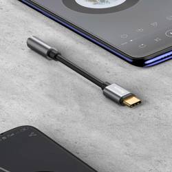 [PO ZWROCIE] Baseus L54 adapter do słuchawek przejściówka z USB-C na gniazdo audio jack 3.5mm DAC 24 bit 48 KHz czarny (CATL54-01)